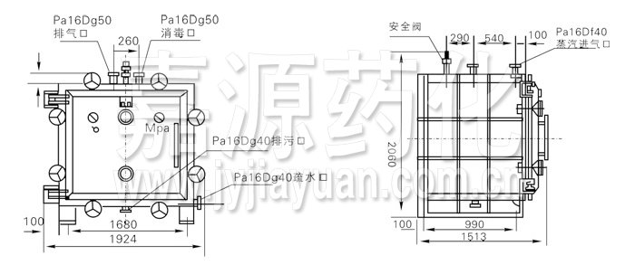 方形靜態(tài)真空干燥機(jī)結(jié)構(gòu)示意圖